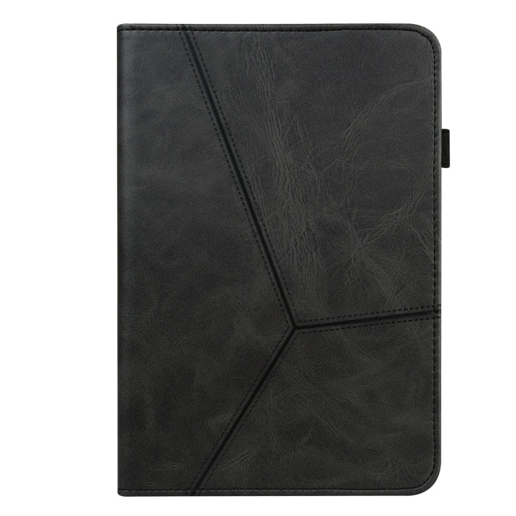 For Lenovo Tab P11 Gen 2 Embossed Striped Leather Tablet Case(Black) - Lenovo by PMC TechLife | Online Shopping South Africa | PMC TechLife | Buy Now Pay Later Mobicred