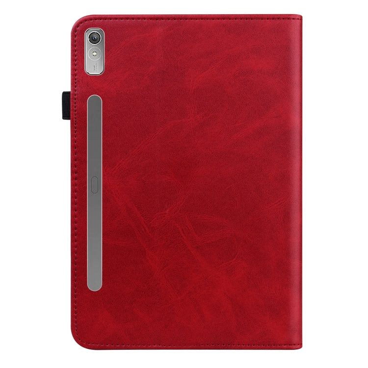 For Lenovo Tab P11 Pro Gen 2 Embossed Striped Leather Tablet Case(Red) - Lenovo by PMC TechLife | Online Shopping South Africa | PMC TechLife | Buy Now Pay Later Mobicred