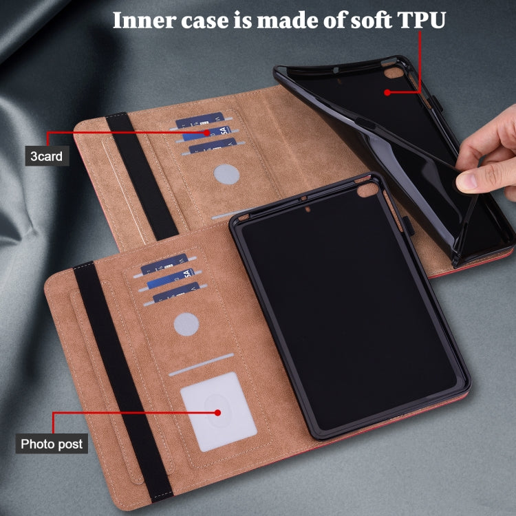 For Lenovo Tab P11 Pro Gen 2 Embossed Striped Leather Tablet Case(Red) - Lenovo by PMC TechLife | Online Shopping South Africa | PMC TechLife | Buy Now Pay Later Mobicred