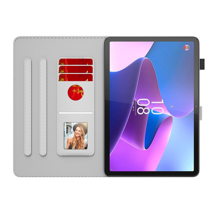 For Lenovo Tab P11 Gen 2 11.5 Watercolor Pattern Flip Leather Tablet Case(Spring Cherry) - Lenovo by PMC TechLife | Online Shopping South Africa | PMC TechLife | Buy Now Pay Later Mobicred