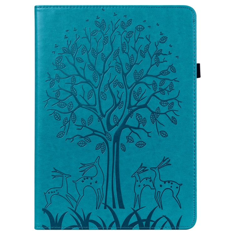 For Lenovo Tab P11 Gen 2 Tree & Deer Pattern Embossed Leather Tablet Case(Blue) - Lenovo by PMC TechLife | Online Shopping South Africa | PMC TechLife | Buy Now Pay Later Mobicred