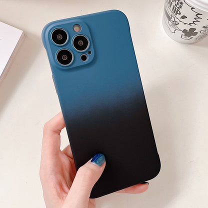 For iPhone XS Max Frameless Skin Feel Gradient Phone Case(Blue + Black) - More iPhone Cases by PMC Jewellery | Online Shopping South Africa | PMC Jewellery | Buy Now Pay Later Mobicred