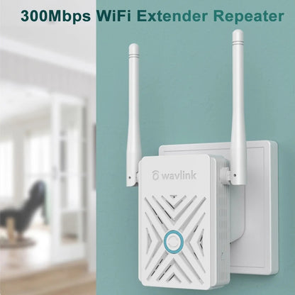 Wavlink WN578W2 300Mbps 2.4GHz WiFi Extender Repeater Home Wireless Signal Amplifier(UK Plug) - Broadband Amplifiers by WAVLINK | Online Shopping South Africa | PMC Jewellery | Buy Now Pay Later Mobicred