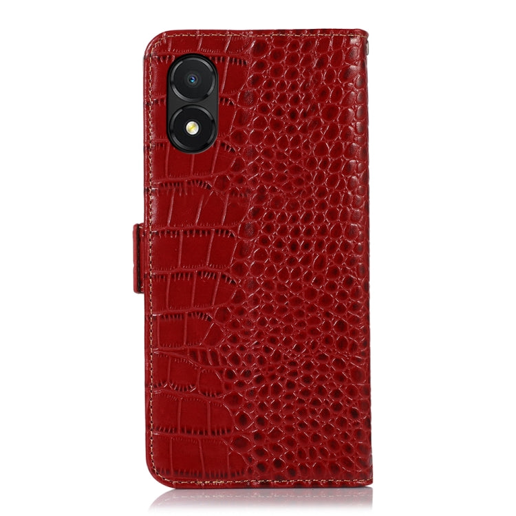 For Honor X5 Crocodile Top Layer Cowhide Leather Phone Case(Red) - Honor Cases by PMC TechLife | Online Shopping South Africa | PMC TechLife | Buy Now Pay Later Mobicred
