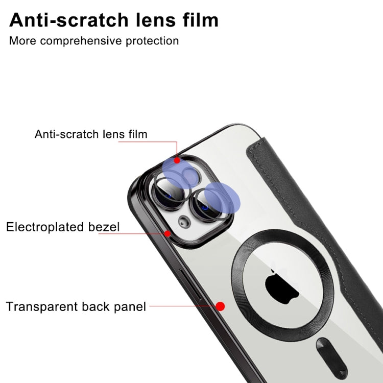 For iPhone 14 MagSafe Magnetic RFID Anti-theft Leather Phone Case(Black) - iPhone 14 Cases by PMC TechLife | Online Shopping South Africa | PMC TechLife