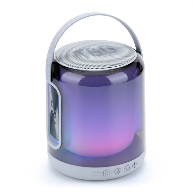T&G TG376 360 Degree Full Screen LED Light RGB Multicolor Wireless Bluetooth Speaker Subwoofer(Grey) - free shipping - PMC Jewellery - Order now!