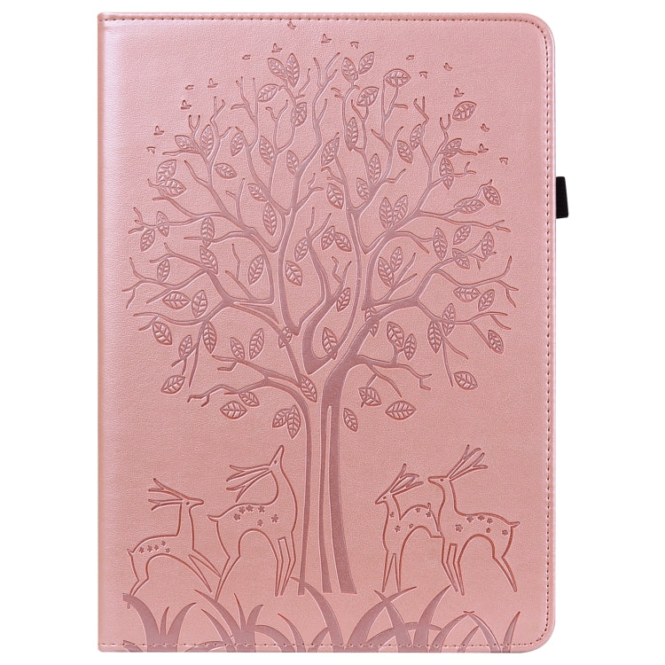 For Lenovo Tab M10 3rd Gen Tree & Deer Pattern Embossed Leather Tablet Case(Pink) - Lenovo by PMC TechLife | Online Shopping South Africa | PMC TechLife | Buy Now Pay Later Mobicred