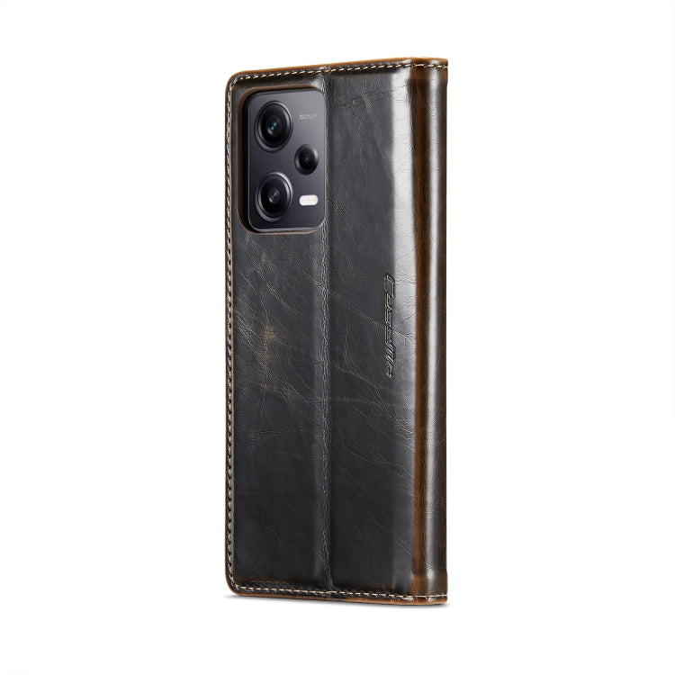 For Xiaomi Redmi Note 12 Pro 5G / Poco X5 Pro CaseMe 003 Crazy Horse Texture Leather Phone Case(Coffee) - Xiaomi Cases by CaseMe | Online Shopping South Africa | PMC Jewellery | Buy Now Pay Later Mobicred