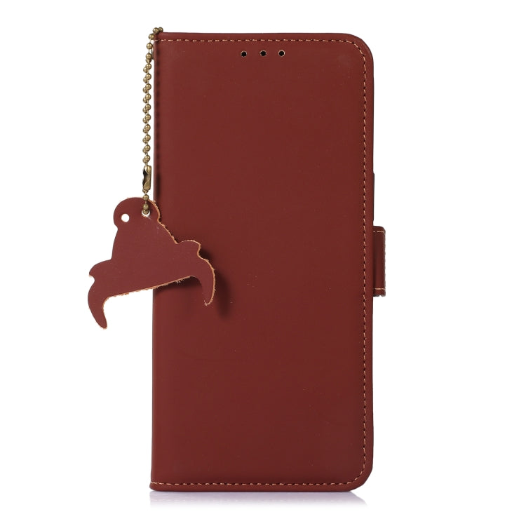For Sony Xperia 10 V Genuine Leather Magnetic RFID Leather Phone Case(Coffee) - Sony Cases by PMC TechLife | Online Shopping South Africa | PMC TechLife | Buy Now Pay Later Mobicred
