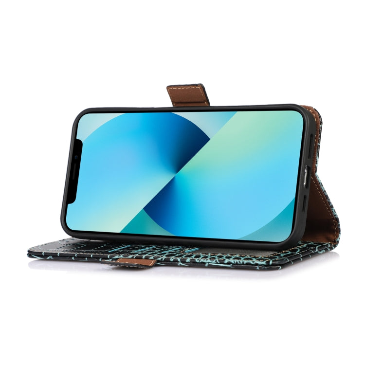 For Google Pixel 7a Crocodile Top Layer Cowhide Leather Phone Case(Green) - Google Cases by PMC TechLife | Online Shopping South Africa | PMC TechLife | Buy Now Pay Later Mobicred