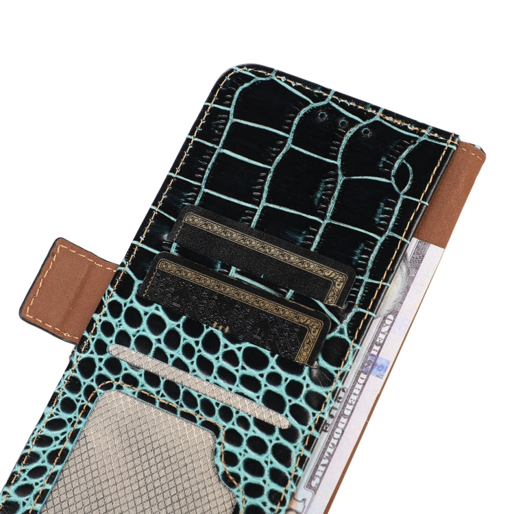 For Google Pixel 7a Crocodile Top Layer Cowhide Leather Phone Case(Green) - Google Cases by PMC TechLife | Online Shopping South Africa | PMC TechLife | Buy Now Pay Later Mobicred