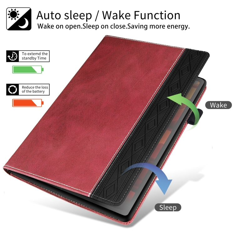 For Lenovo Tab M10 Plus 3rd Gen Splicing Series Tablet Leather Case(Red) - Lenovo by PMC TechLife | Online Shopping South Africa | PMC TechLife | Buy Now Pay Later Mobicred