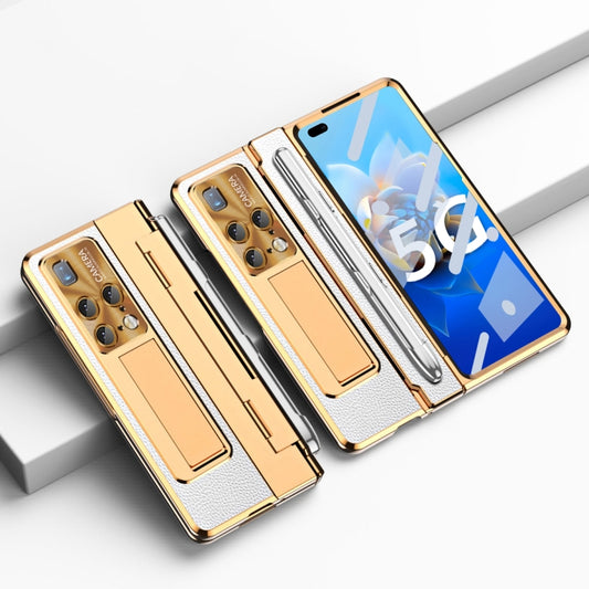 For Huawei Mate X2 Integrated Full Coverage Hinge Phone Case with Stylus(Gold+White) - Huawei Cases by PMC Jewellery | Online Shopping South Africa | PMC Jewellery | Buy Now Pay Later Mobicred