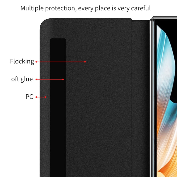 For Honor Magic Vs Side Window View Smart Lychee Texture Leather Phone Case(Blue) - Honor Cases by PMC TechLife | Online Shopping South Africa | PMC TechLife | Buy Now Pay Later Mobicred