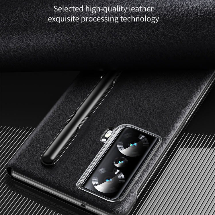 For Honor Magic Vs Side Window View Smart Lychee Texture Leather Phone Case(Red) - Honor Cases by PMC TechLife | Online Shopping South Africa | PMC TechLife | Buy Now Pay Later Mobicred