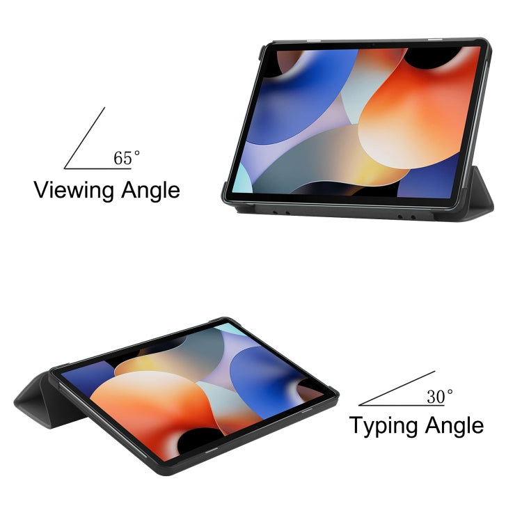 For Blackview Oscal Pad 10 Custer Pure Color 3-Fold Holder Smart Leather Tablet Case(Grey) - Others by PMC TechLife | Online Shopping South Africa | PMC TechLife | Buy Now Pay Later Mobicred