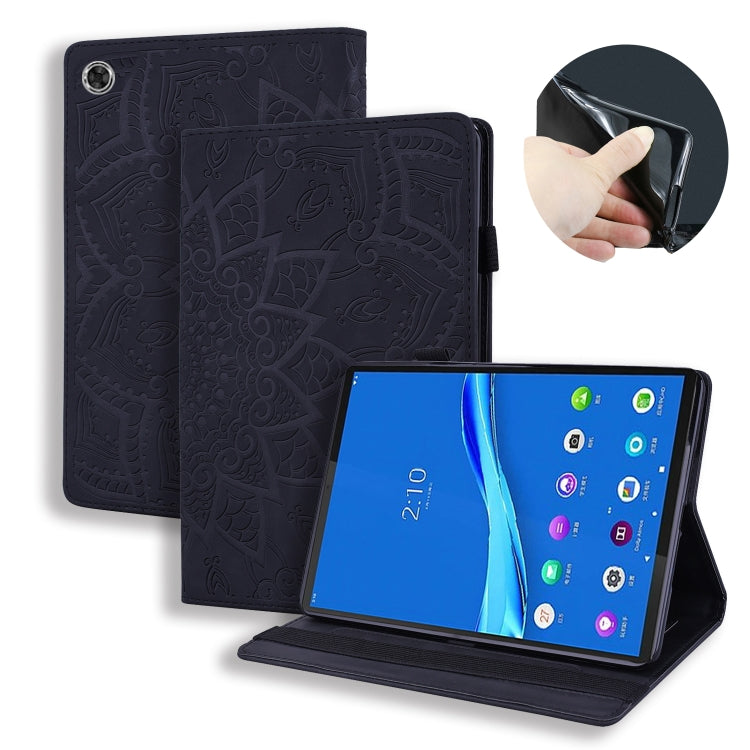 For Lenovo Tab M10 Plus 10.6 3rd Gen 2022 Calf Texture Embossed Flip Leather Tablet Case(Black) - Lenovo by PMC TechLife | Online Shopping South Africa | PMC TechLife | Buy Now Pay Later Mobicred