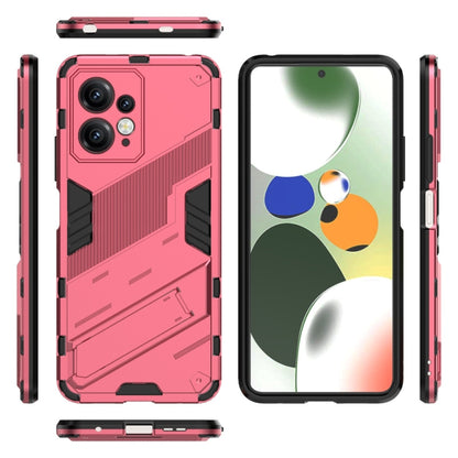 For Xiaomi Redmi Note 12 4G Global Punk Armor 2 in 1 PC + TPU Shockproof Phone Case with Holder(Rose Red) - Xiaomi Cases by PMC Jewellery | Online Shopping South Africa | PMC Jewellery | Buy Now Pay Later Mobicred