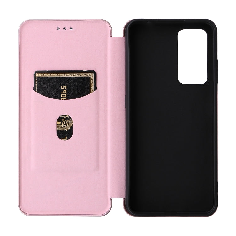 For Blackview A85 Carbon Fiber Texture Flip Leather Phone Case(Pink) - More Brand by PMC Jewellery | Online Shopping South Africa | PMC Jewellery | Buy Now Pay Later Mobicred