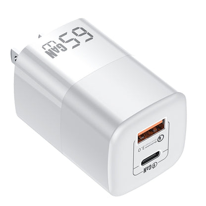 KUULAA RY-U65A 65W USB + USB-C / Type-C Dual Port Gallium Nitride Charger, Plug:US(White) - USB Charger by KUULAA | Online Shopping South Africa | PMC Jewellery | Buy Now Pay Later Mobicred