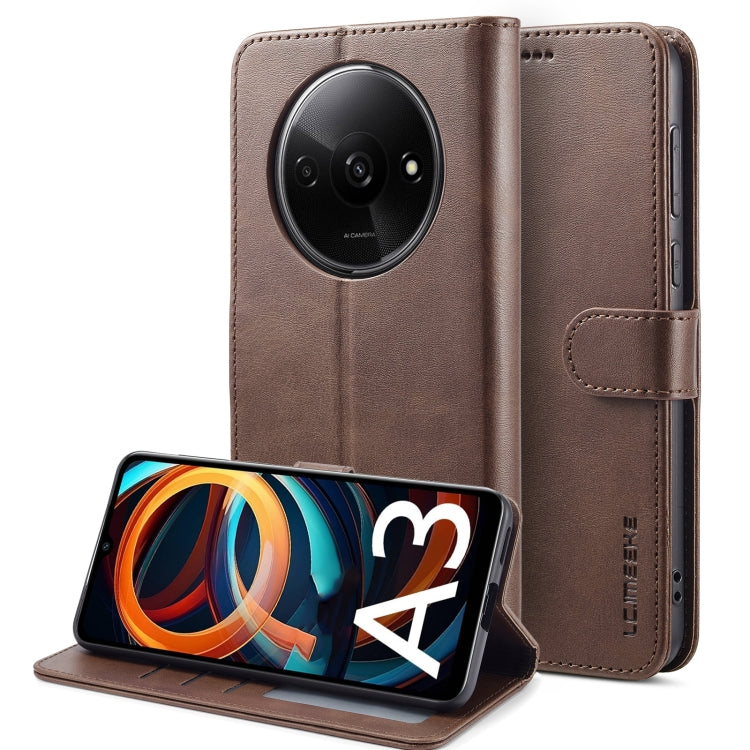 For Xiaomi Redmi A3 LC.IMEEKE Calf Texture Leather Phone Case(Coffee) - Xiaomi Cases by LC.IMEEKE | Online Shopping South Africa | PMC TechLife | Buy Now Pay Later Mobicred