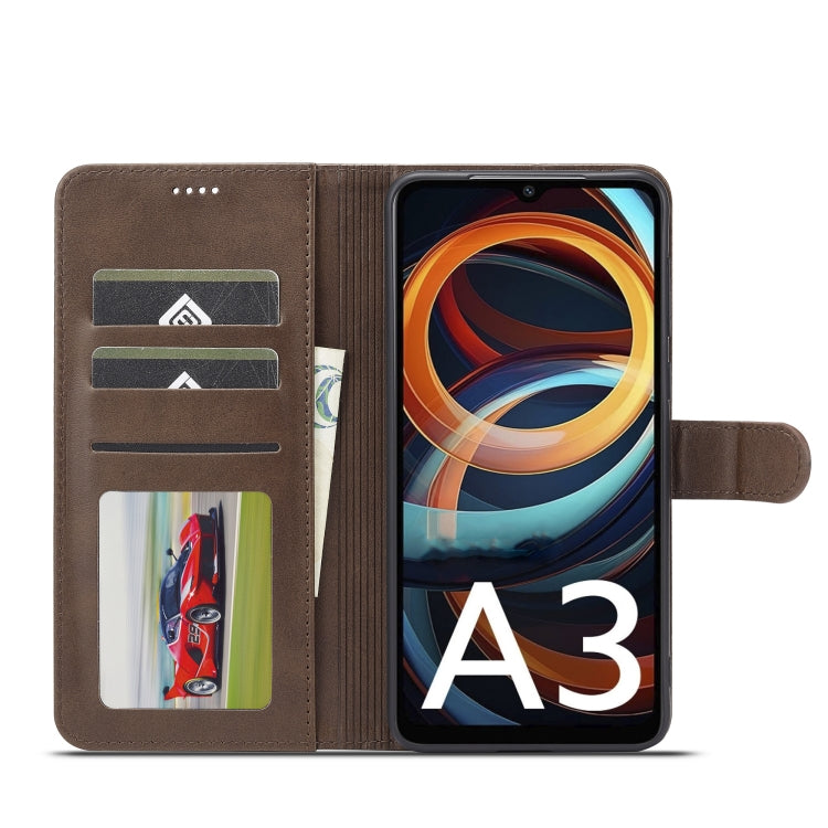 For Xiaomi Redmi A3 LC.IMEEKE Calf Texture Leather Phone Case(Coffee) - Xiaomi Cases by LC.IMEEKE | Online Shopping South Africa | PMC TechLife | Buy Now Pay Later Mobicred