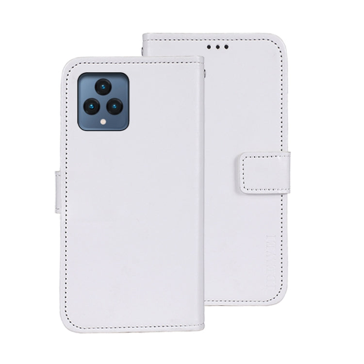 For T-Mobile REVVL 6 5G idewei Crazy Horse Texture Leather Phone Case with Holder(White) - More Brand by idewei | Online Shopping South Africa | PMC Jewellery | Buy Now Pay Later Mobicred