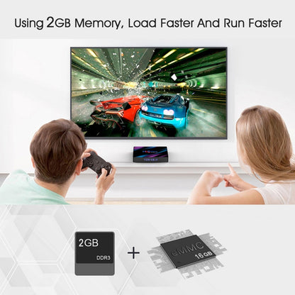 H96 Max-3318 4K Ultra HD Android TV Box with Remote Controller, Android 10.0, RK3318 Quad-Core 64bit Cortex-A53, 2GB+16GB, Support TF Card / USBx2 / AV / Ethernet, Plug Specification:EU Plug - RK3318 by PMC Jewellery | Online Shopping South Africa | PMC Jewellery | Buy Now Pay Later Mobicred