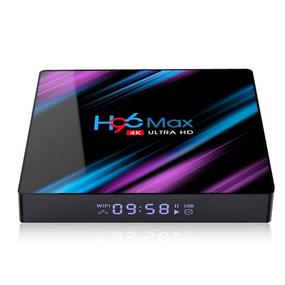 H96 Max-3318 4K Ultra HD Android TV Box with Remote Controller, Android 10.0, RK3318 Quad-Core 64bit Cortex-A53, 4GB+32GB, Support TF Card / USBx2 / AV / Ethernet, Plug Specification:EU Plug - RK3318 by PMC Jewellery | Online Shopping South Africa | PMC Jewellery | Buy Now Pay Later Mobicred