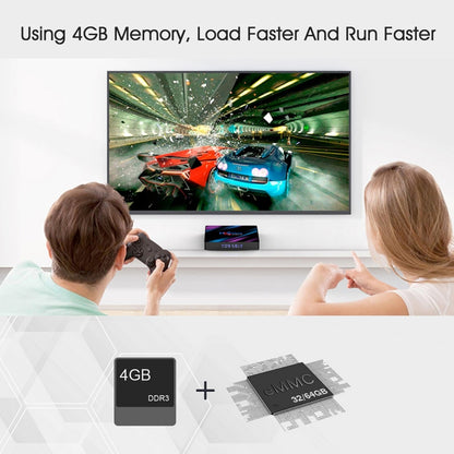 H96 Max-3318 4K Ultra HD Android TV Box with Remote Controller, Android 10.0, RK3318 Quad-Core 64bit Cortex-A53, 4GB+32GB, Support TF Card / USBx2 / AV / Ethernet, Plug Specification:UK Plug - RK3318 by PMC Jewellery | Online Shopping South Africa | PMC Jewellery | Buy Now Pay Later Mobicred