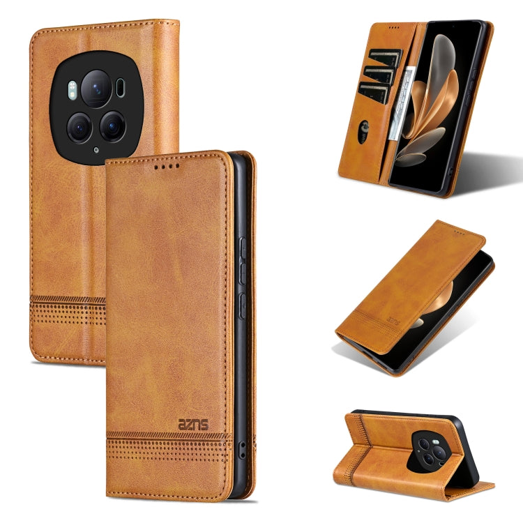 For Honor Magic6 Pro AZNS Magnetic Calf Texture Flip Leather Phone Case(Light Brown) - Honor Cases by AZNS | Online Shopping South Africa | PMC Jewellery | Buy Now Pay Later Mobicred