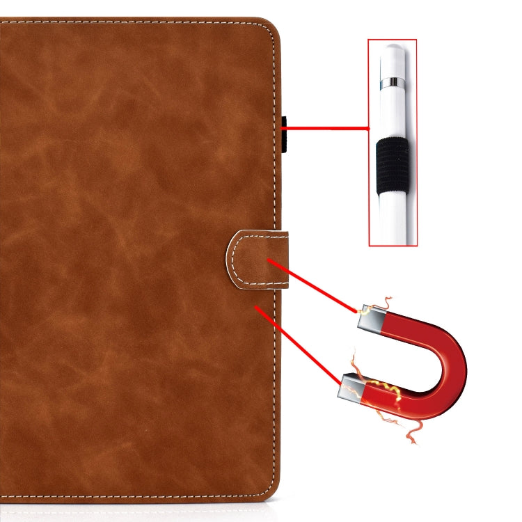 For Huawei MatePad 10.4 2022 Cowhide Texture Leather Tablet Case(Brown) - Huawei by PMC TechLife | Online Shopping South Africa | PMC TechLife