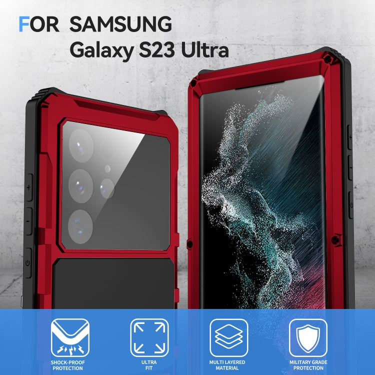 For Samsung Galaxy S22 Ultra 5G R-JUST RJ-56 3rd Gen Life Waterproof Dustproof Shockproof Phone Case(Red) - Galaxy S22 Ultra 5G Cases by R-JUST | Online Shopping South Africa | PMC Jewellery