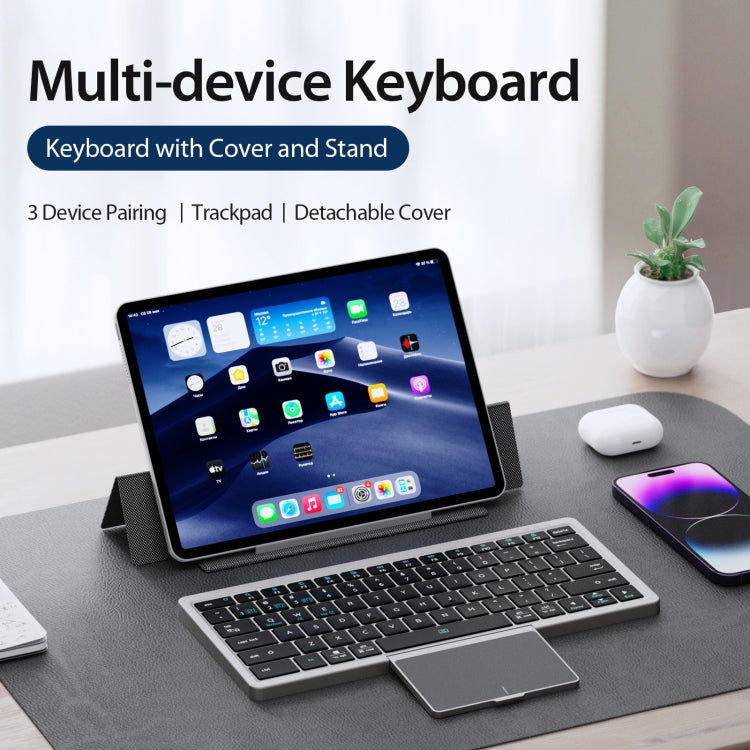 DUX DUCIS OK Series V1 Universal Tablet Bluetooth Keyboard Leather Case with Touchpad(Black) - free shipping - PMC TechLife - Order now!