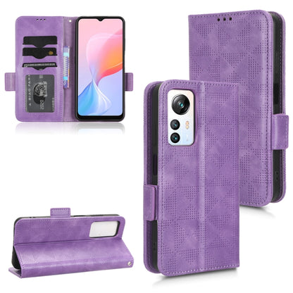For Blackview A85 Symmetrical Triangle Leather Phone Case(Purple) - More Brand by PMC Jewellery | Online Shopping South Africa | PMC Jewellery | Buy Now Pay Later Mobicred