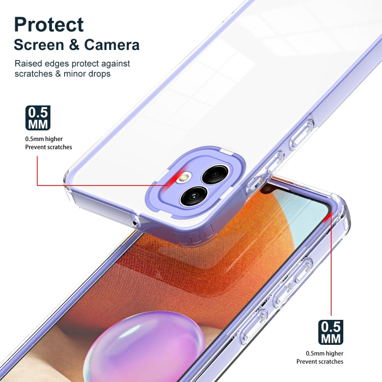 For Samsung Galaxy A04e 3 in 1 Clear TPU Color PC Frame Phone Case(Purple) - Galaxy Phone Cases by PMC Jewellery | Online Shopping South Africa | PMC Jewellery