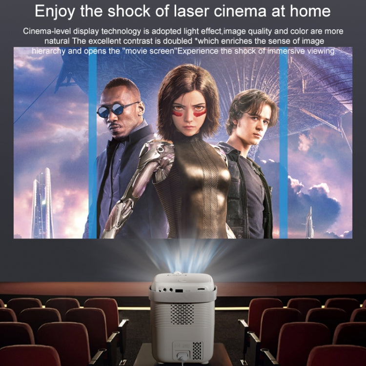 A007 Portable 1280 x 720 HD 113 ANSI Smart LED Projector, Plug:UK Plug(White) - Mini Projector by PMC Jewellery | Online Shopping South Africa | PMC Jewellery | Buy Now Pay Later Mobicred