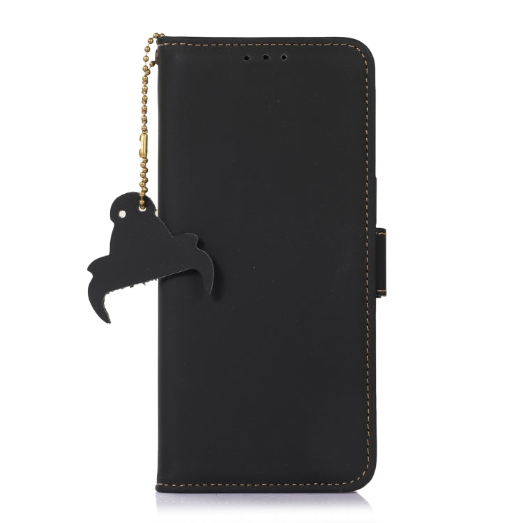 For Nokia XR21 Genuine Leather Magnetic RFID Leather Phone Case(Black) - Nokia Cases by PMC TechLife | Online Shopping South Africa | PMC TechLife | Buy Now Pay Later Mobicred
