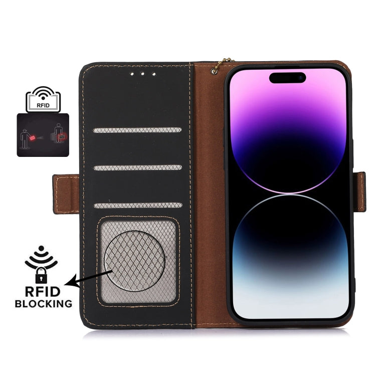 For Nokia XR21 Genuine Leather Magnetic RFID Leather Phone Case(Black) - Nokia Cases by PMC TechLife | Online Shopping South Africa | PMC TechLife | Buy Now Pay Later Mobicred