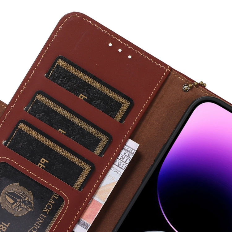 For Nokia C110 Genuine Leather Magnetic RFID Leather Phone Case(Coffee) - Nokia Cases by PMC TechLife | Online Shopping South Africa | PMC TechLife | Buy Now Pay Later Mobicred