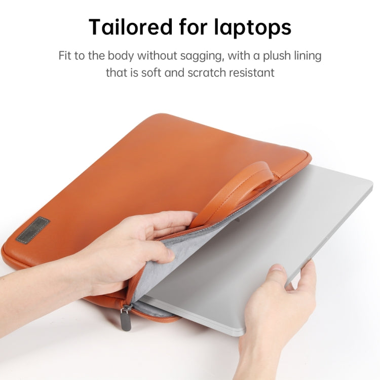 Waterproof PU Laptop Bag Inner Bag with Power Pack, Size:13 / 14 inch(Brown) - Other by PMC TechLife | Online Shopping South Africa | PMC TechLife | Buy Now Pay Later Mobicred