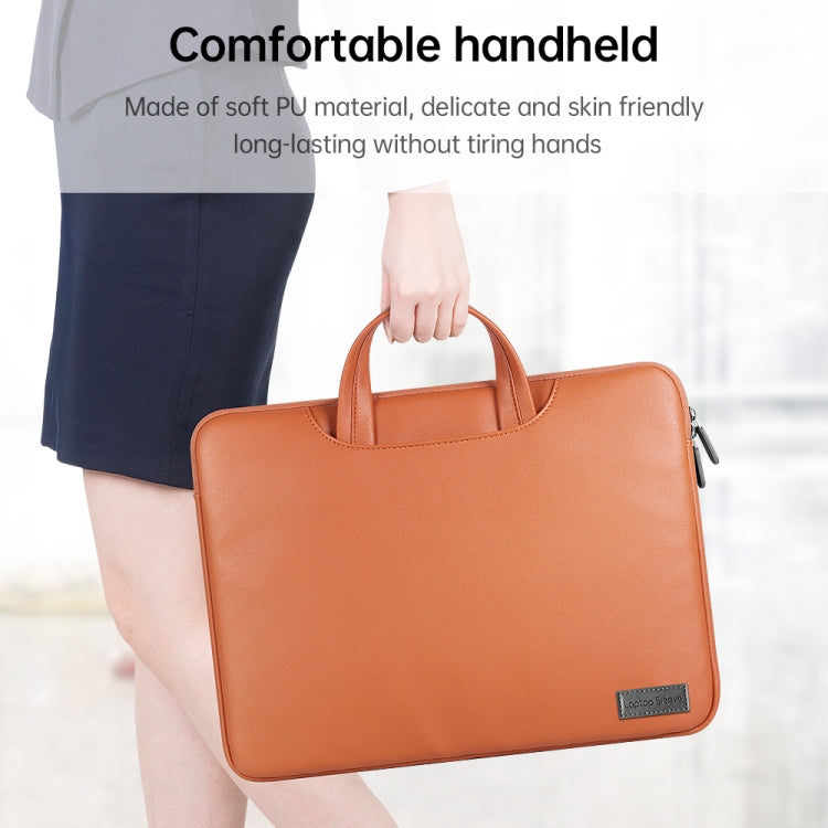 Waterproof PU Laptop Bag Inner Bag with Power Pack, Size:13 / 14 inch(Brown) - Other by PMC TechLife | Online Shopping South Africa | PMC TechLife | Buy Now Pay Later Mobicred