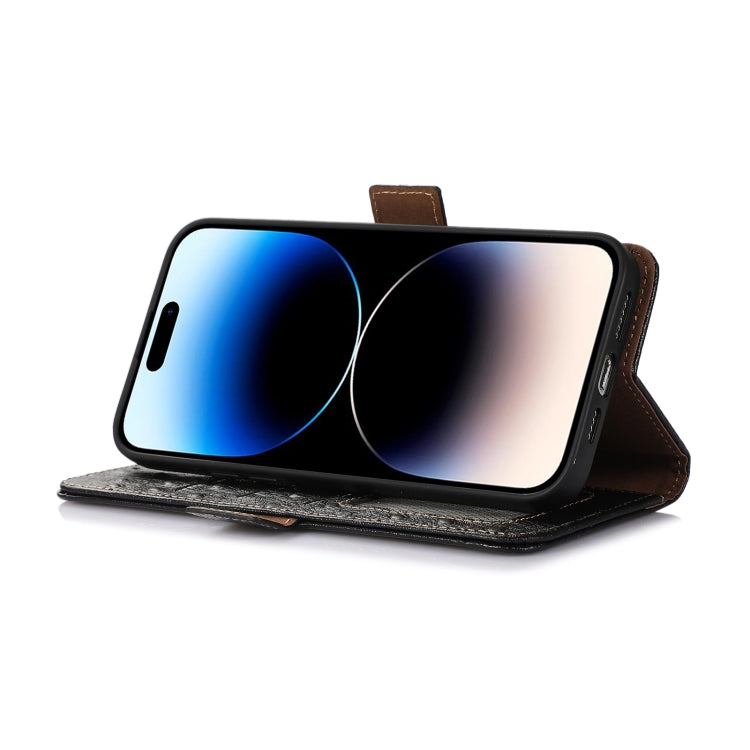 For Honor Magic5 Ostrich Pattern Genuine Leather RFID Phone Case(Black) - Honor Cases by PMC TechLife | Online Shopping South Africa | PMC TechLife | Buy Now Pay Later Mobicred