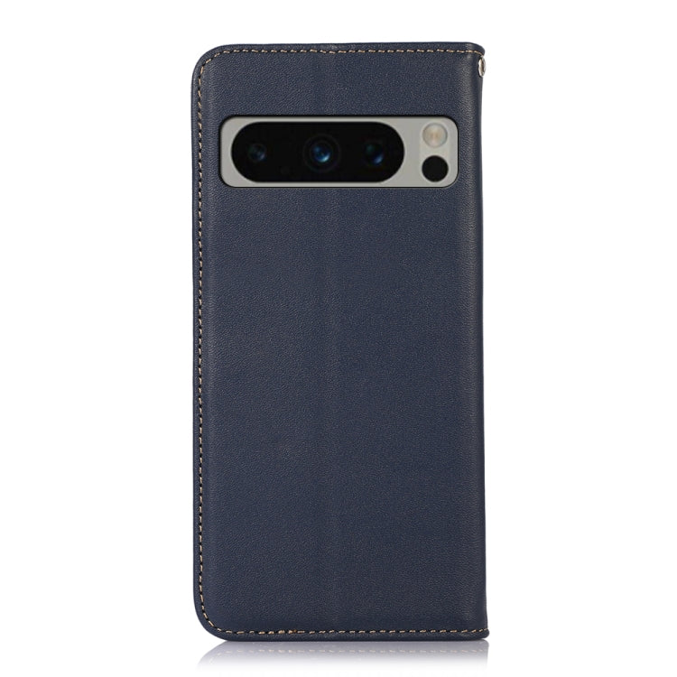 For Google Pixel 8 Pro KHAZNEH Nappa Top Layer Cowhide Leather Phone Case(Blue) - Google Cases by PMC TechLife | Online Shopping South Africa | PMC TechLife | Buy Now Pay Later Mobicred