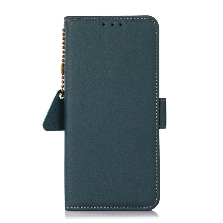For Nokia C12 4G Side-Magnetic TJ Genuine Leather RFID Phone Case(Green) - Honor Cases by PMC TechLife | Online Shopping South Africa | PMC TechLife | Buy Now Pay Later Mobicred
