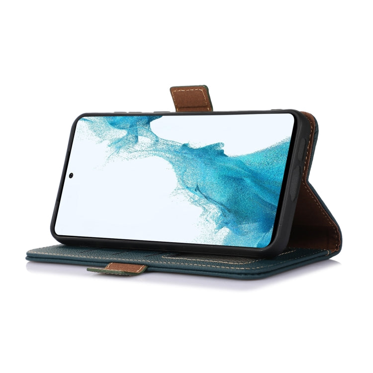 For Nokia C12 4G Side-Magnetic TJ Genuine Leather RFID Phone Case(Green) - Honor Cases by PMC TechLife | Online Shopping South Africa | PMC TechLife | Buy Now Pay Later Mobicred