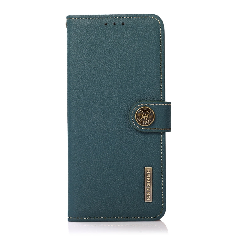 For Google Pixel 8 Pro KHAZNEH Custer Genuine Leather RFID Phone Case(Green) - Google Cases by PMC TechLife | Online Shopping South Africa | PMC TechLife | Buy Now Pay Later Mobicred