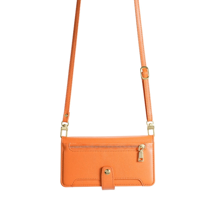 For Nokia G22 Sheep Texture Cross-body Zipper Wallet Leather Phone Case(Orange) - Nokia Cases by PMC TechLife | Online Shopping South Africa | PMC TechLife | Buy Now Pay Later Mobicred