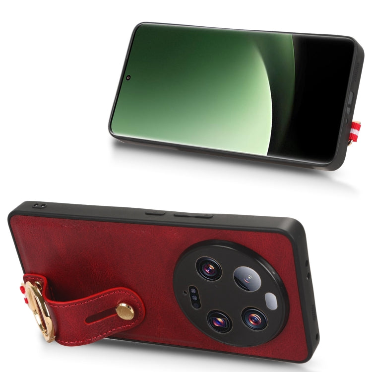 For Xiaomi 13 Ultra Wristband Leather Back Phone Case(Red) - 13 Ultra Cases by PMC TechLife | Online Shopping South Africa | PMC TechLife | Buy Now Pay Later Mobicred
