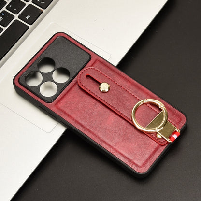 For Xiaomi Redmi K70/K70 Pro Wristband Leather Back Phone Case(Red) - K70 Pro Cases by PMC Jewellery | Online Shopping South Africa | PMC Jewellery | Buy Now Pay Later Mobicred